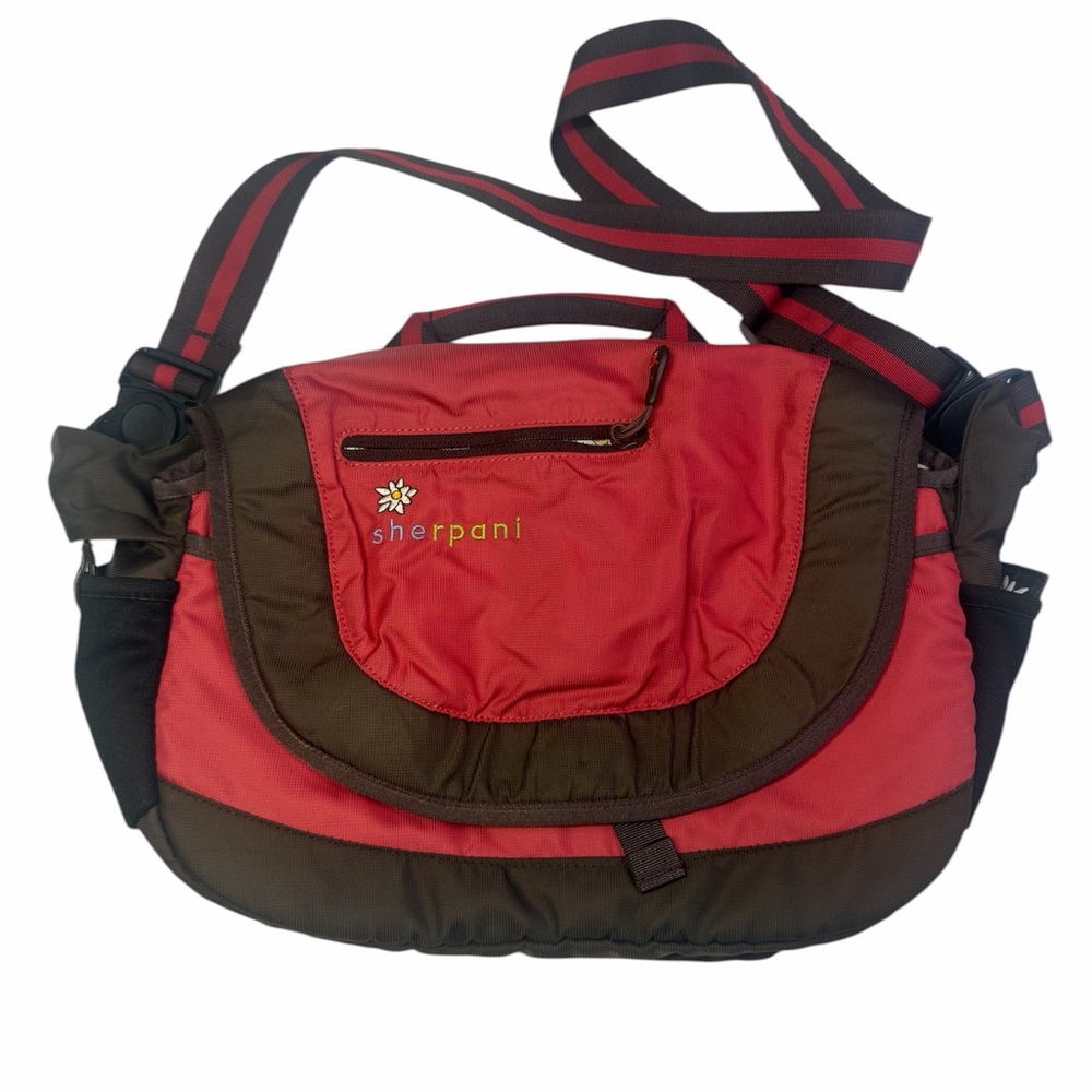 Sherpani Red and Brown Crossbody Messenger Bag